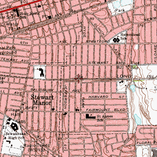 Topographic Map of Stewart Manor Station, NY