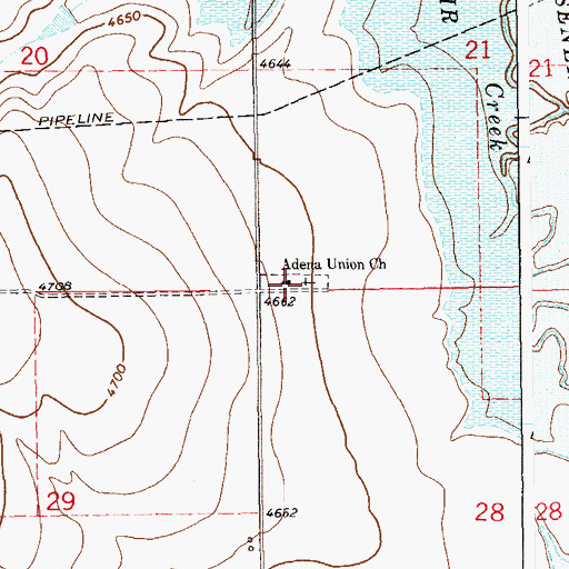 Topographic Map of Adena Cemetery, CO