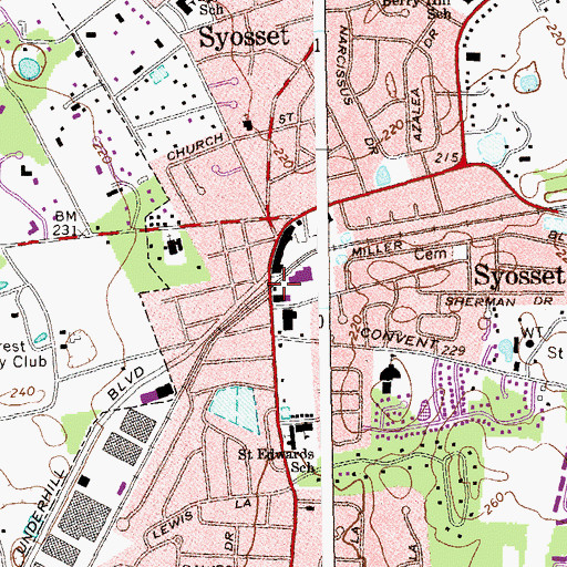 Topographic Map of Syosset Station, NY