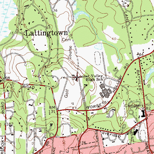 Topographic Map of The Creek Club, NY