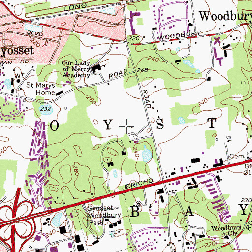Topographic Map of Town of Oyster Bay Golf Course, NY