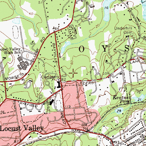 Topographic Map of Bailey Arboretum County Park, NY
