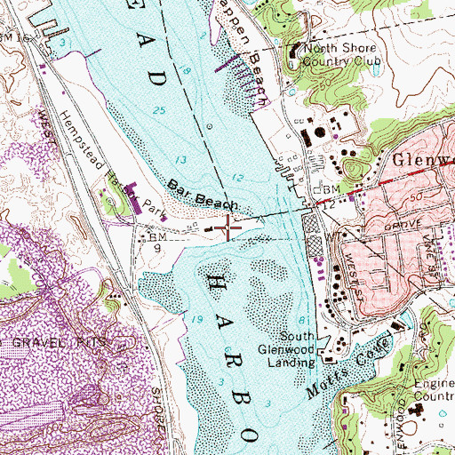 Topographic Map of Bar Beach Town Park, NY