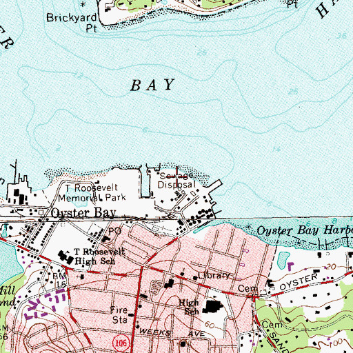 Topographic Map of Beckman Beach Town Park, NY