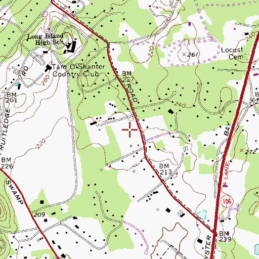 Topographic Map of Brookville Nature Park, NY
