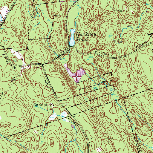 Topographic Map of Hackney Pond, CT