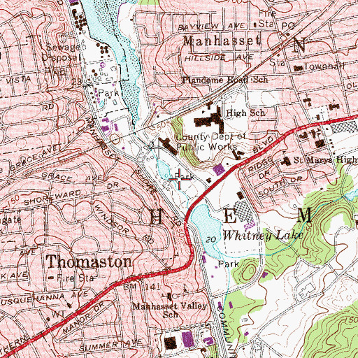 Topographic Map of Manhasset Valley Park, NY