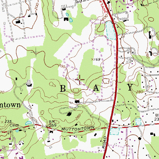 Topographic Map of Muttontown Preserve, NY