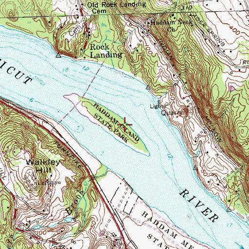 Topographic Map of Haddam Island State Park, CT