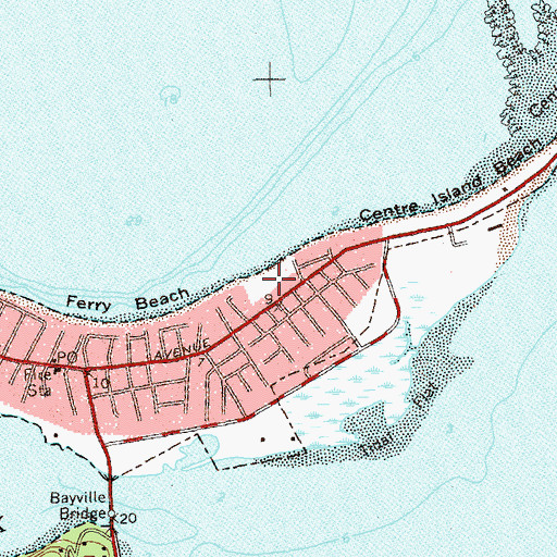 Topographic Map of Soundside Beach Park, NY