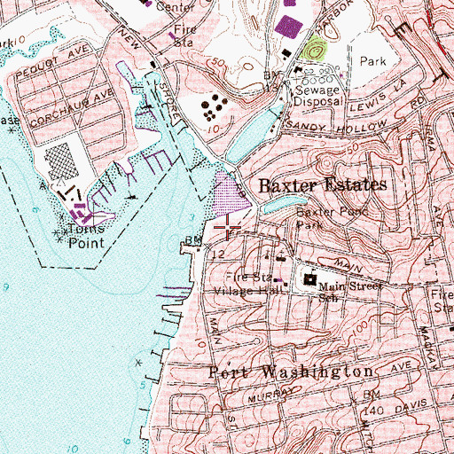 Topographic Map of Sunset Park, NY