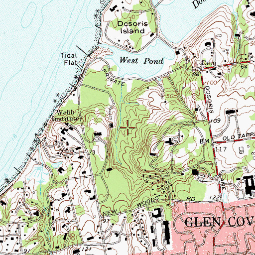 Topographic Map of Welwyn Preserve County Park, NY