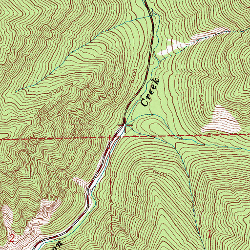 Topographic Map of South Fork Canyon Creek, ID