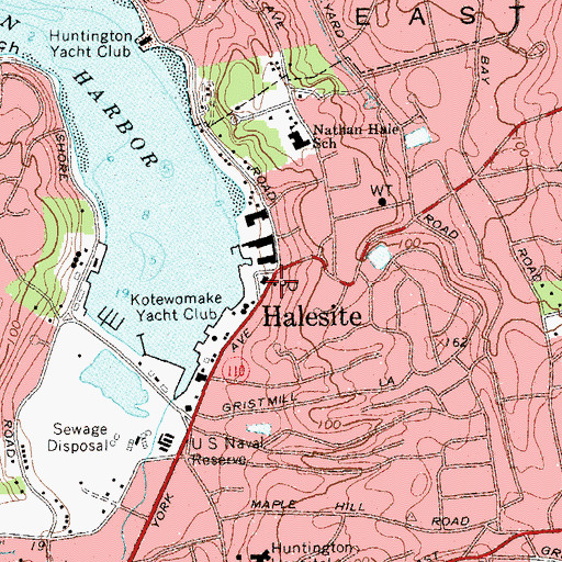 Topographic Map of Halesite Post Office, NY