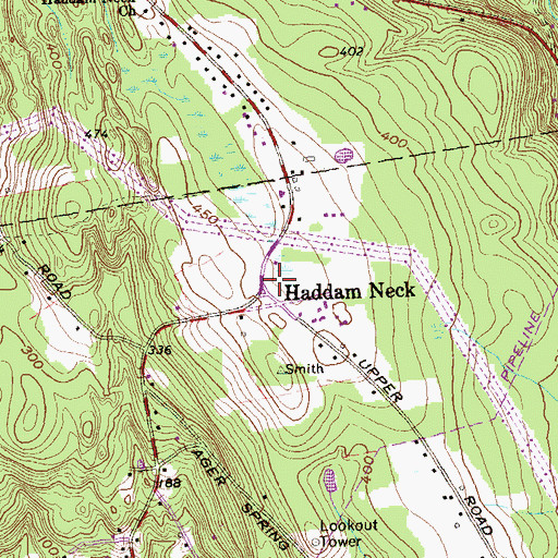 Topographic Map of Haddam Neck, CT
