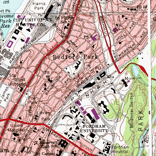 Topographic Map of Anjuman Hefazatul Islam, NY