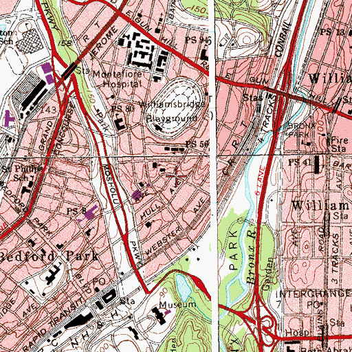 Topographic Map of North Bronx Islamic Center, NY