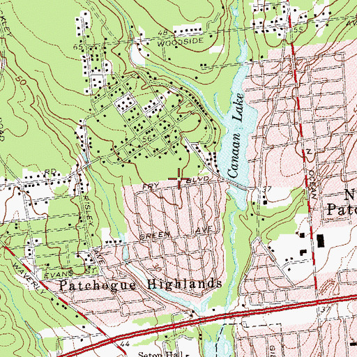 Topographic Map of Canaan Elementary School, NY