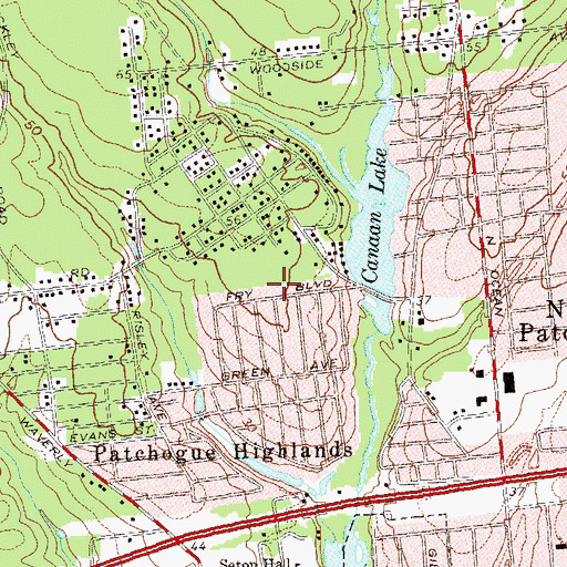 Topographic Map of Canaan Elementary School, NY