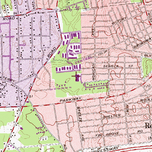 Topographic Map of Cherokee Street Elementary School, NY