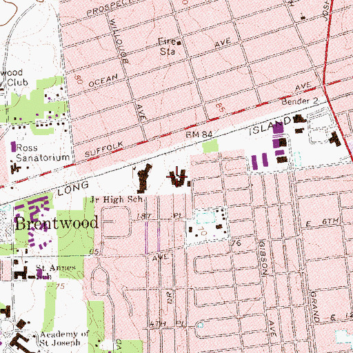 Topographic Map of East Elementary School, NY