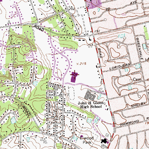 Topographic Map of Elwood Middle School, NY