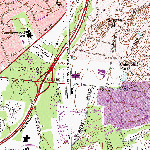 Topographic Map of Half Hollow Hills High School West, NY