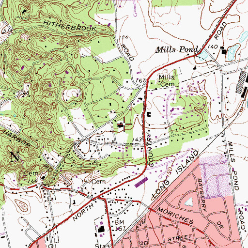 Topographic Map of Harbor Country Day School, NY