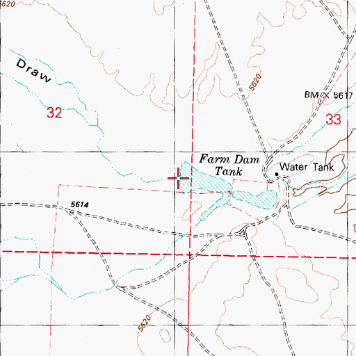Topographic Map of Farm Dam Tank, AZ