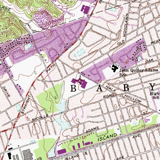 Topographic Map of Robert Frost Middle School, NY