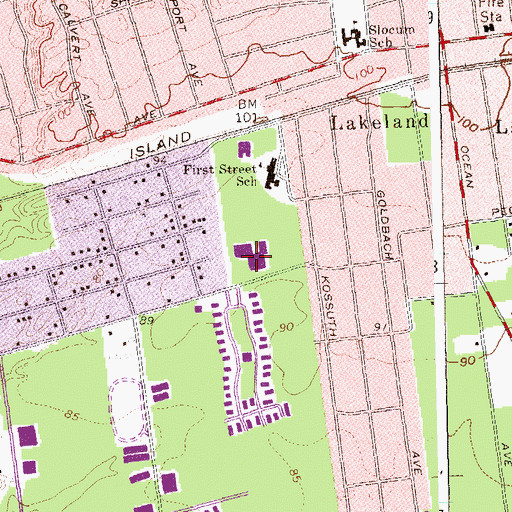 Topographic Map of Ronkonkoma Junior High School, NY