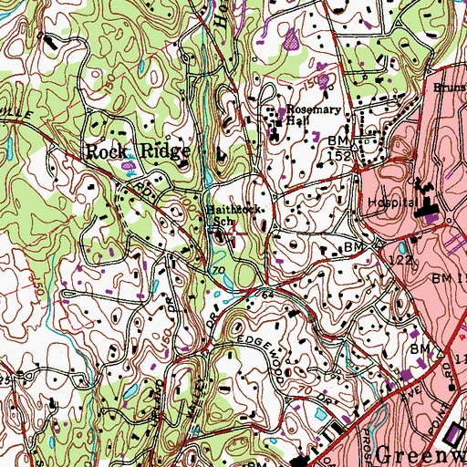 Topographic Map of Haithcock School, CT