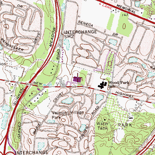Topographic Map of Sawmill Intermediate School, NY