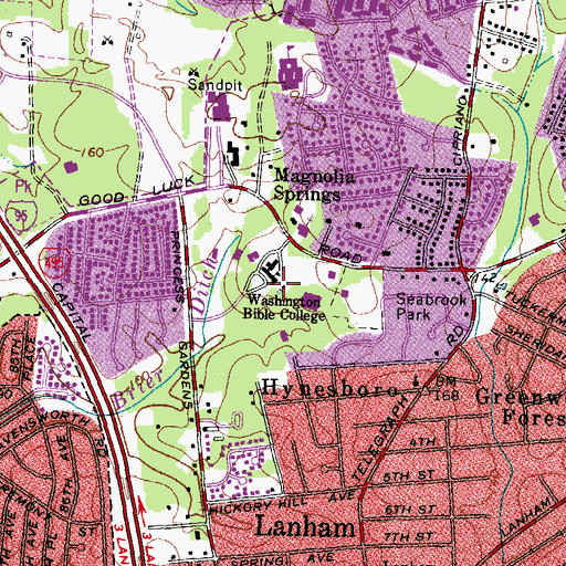 Topographic Map of Oyer Memorial Library, MD