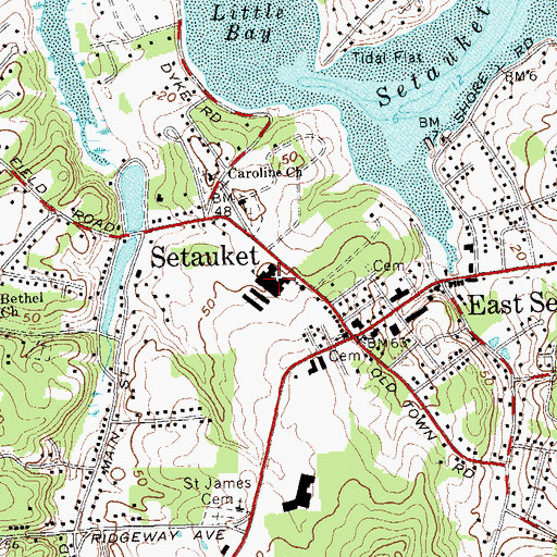 Topographic Map of Setauket Elementary School, NY