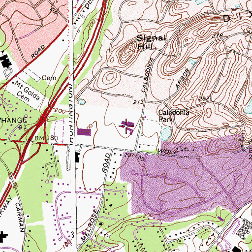 Topographic Map of Signal Hill Elementary School, NY