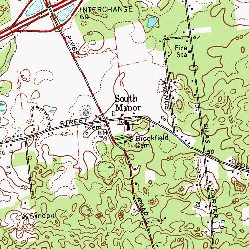 Topographic Map of South Street School, NY