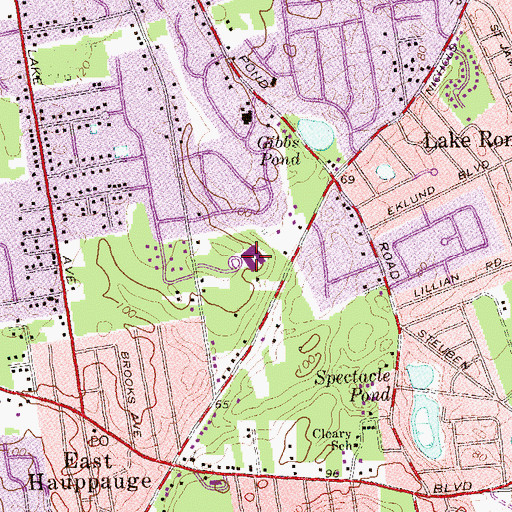 Topographic Map of Tackan Elementary School, NY