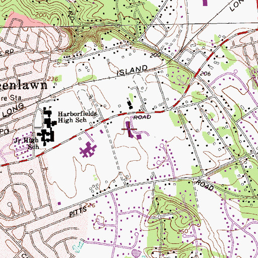Topographic Map of Thomas J Lahey Elementary School, NY