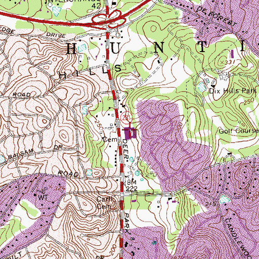 Topographic Map of Vanderbilt Elementary School, NY