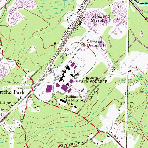 Topographic Map of Lucretia Kennard Residence Hall, MD