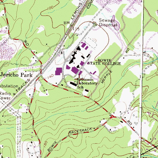 Topographic Map of Science Building - Bowie State University, MD