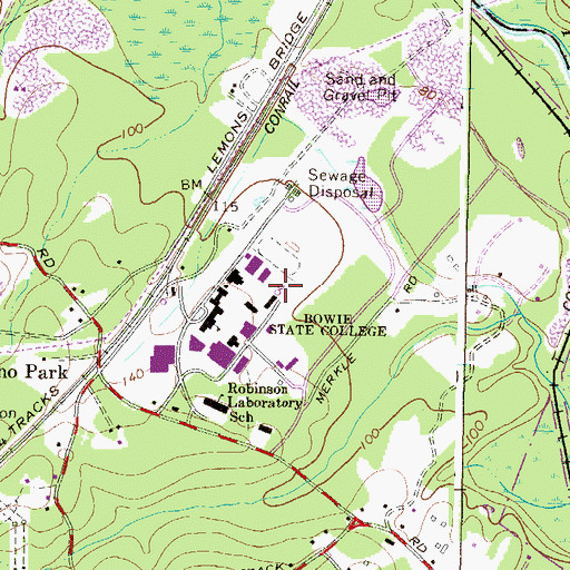 Topographic Map of Towers Residence Hall, MD
