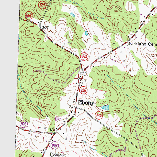 Topographic Map of Ebony Volunteer Fire Department, VA