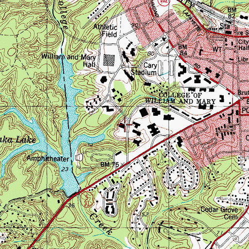 Topographic Map of Adair Gymnasium, VA
