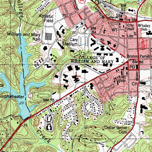 Topographic Map of Andrews Hall, VA