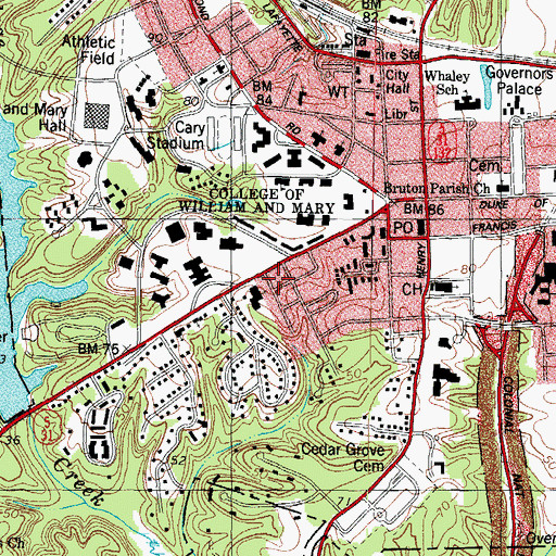 Topographic Map of Bell Building, VA