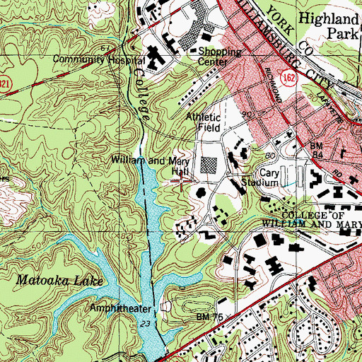 Topographic Map of Busch Soccer Field, VA