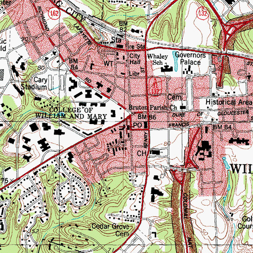 Topographic Map of Campus Center, VA