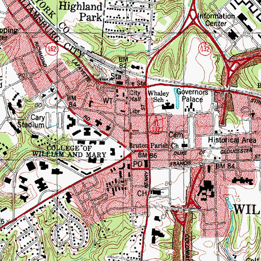 Topographic Map of College Apartments, VA